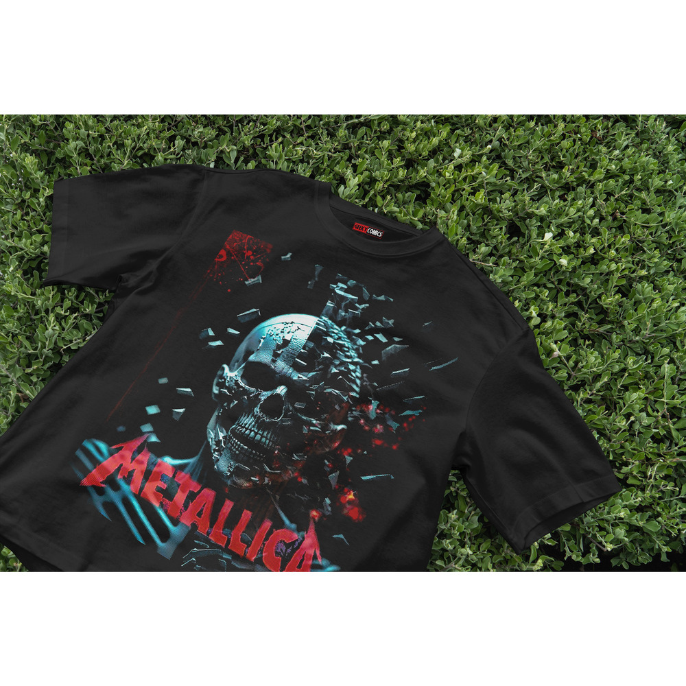 Band rock T-shirt | Metallica Band Tee Red and White Skull Design | Rock Music